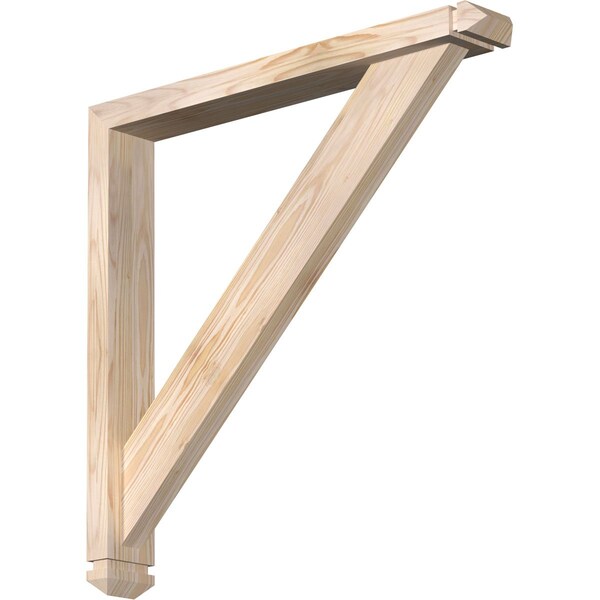 Ekena Millwork Traditional Arts and Crafts Smooth Bracket w/ Offset Brace, Douglas Fir, 3 1/2"W x 26"D x 26"H BKT0402X26X26TRA03SDF - main